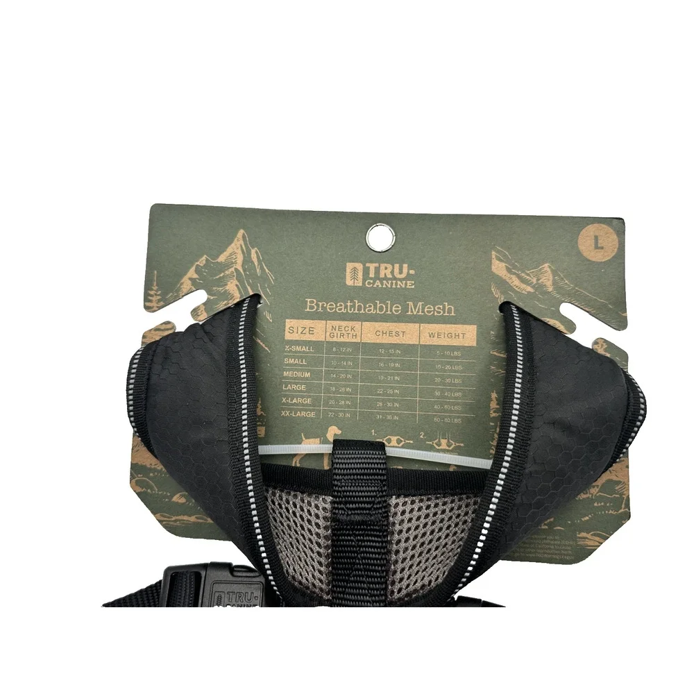 Tru-Canine Designer Step-In No Pull Dual Harness Size: L Choose Black/ Navy Blue